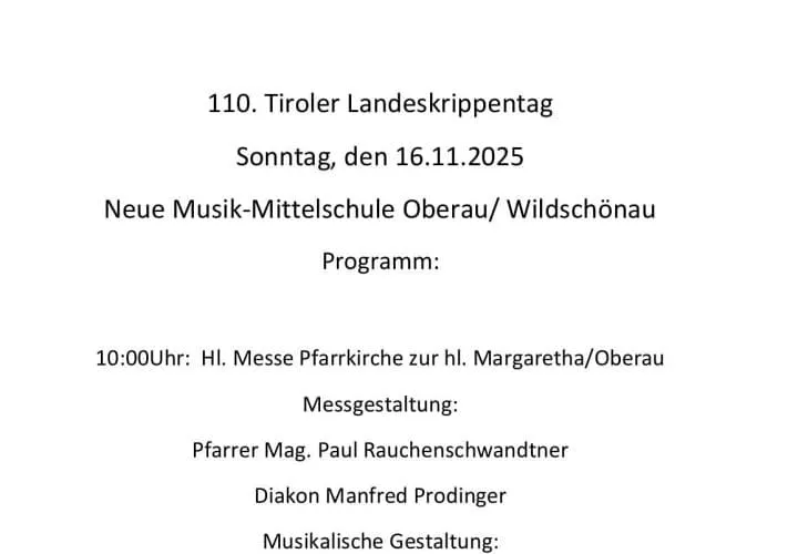 Landeskrippentag-Wildschoenau Landeskrippentag-Wildschoenau